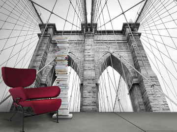 BLACK & WHITE / BROOK - Trompe l'oeil wallpaper by N.O.W. Edizioni - view 3